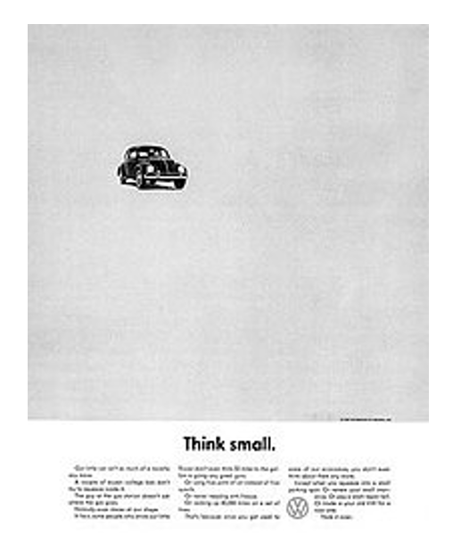 Volkswagen beetle marketing think small