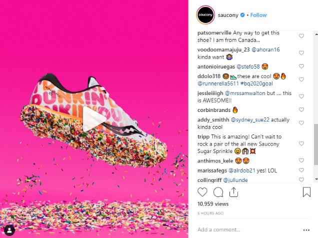 The Boston Marathon Dunkin Donuts running shoe