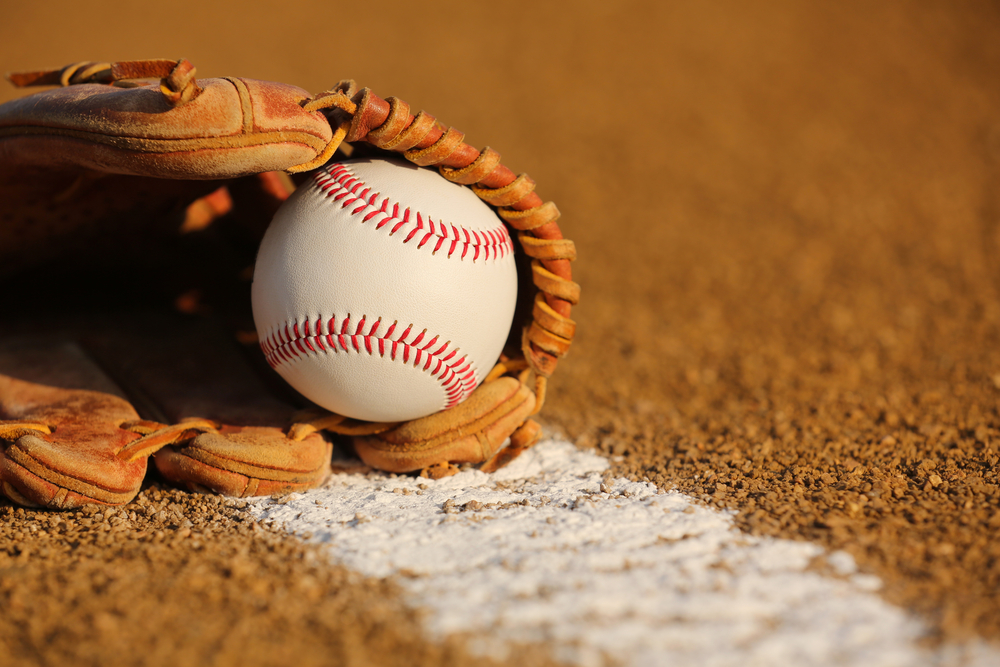 MLB baseball glove and ball