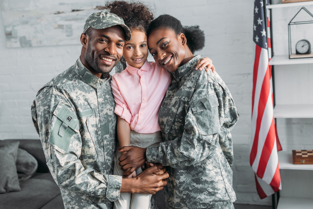 veteran parents with child