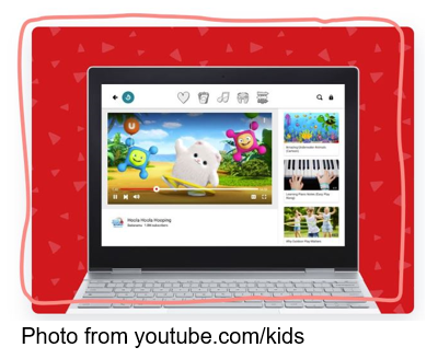 YouTube Kids shown on laptop photo from youtube.com/kids