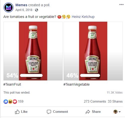 Memes are tomatoes a fruit or vegetable? Heinz Ketchup