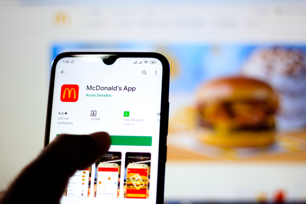 Shutterstock_1601697961 December 30, 2019, Brazil. In this photo illustration the McDonald's logo app is seen displayed on a smartphone.